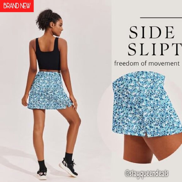 16" Athletic Skort with Pockets & Silicone Grippers for Golf Tennis Running - Picture 5 of 8